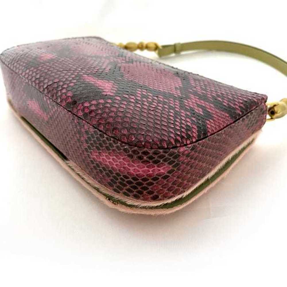 Christian Dior Shoulder Handbag Python Leather Pi… - image 6